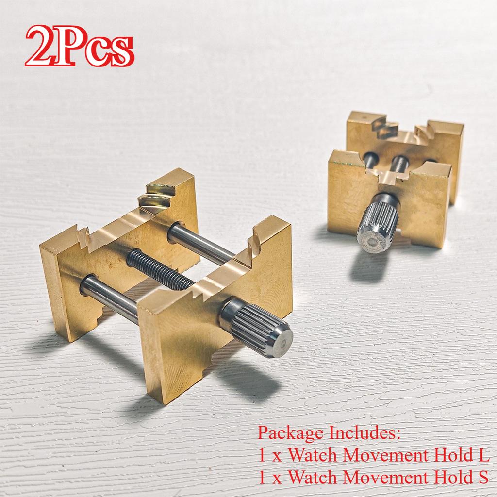 2Pcs Brass Watch Movement Holder Fixed Base Multi Function for Watchmaker Watch Clamp Watches Repair Tools