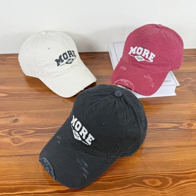 Old Ripped Sun Shading Baseball Hat for Women In Spring and Summer Versatile Letter Embroidery Fashion New Baseball Hat for Men