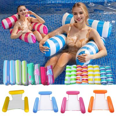 Inflatable Pool Float Chair Ergonomic Headrest Leak-proof PVC Swimming Pool Lounge Chair PVC Kids Adults Floating Sofa Water Hammock