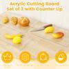 1/3 Stück Acryl Schneidebrett Transparentes Schneidebrett für Küchenarbeitsplatte Schneiden von Brot Fleisch Gemüse Obst Brett mit Thekenlippe