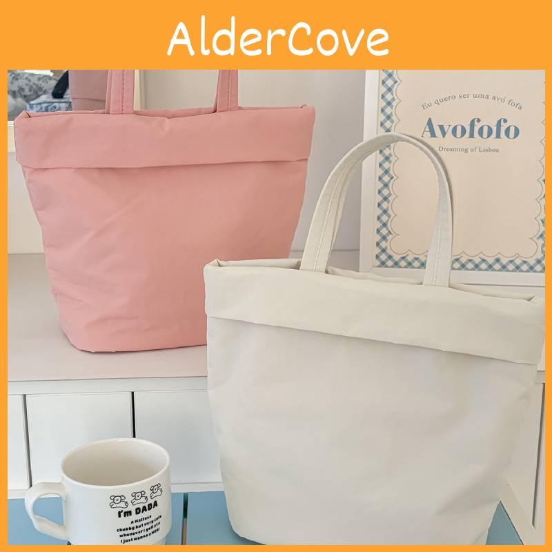 Solid Color Style Small Tote Bag With Zipper Pocket For Work