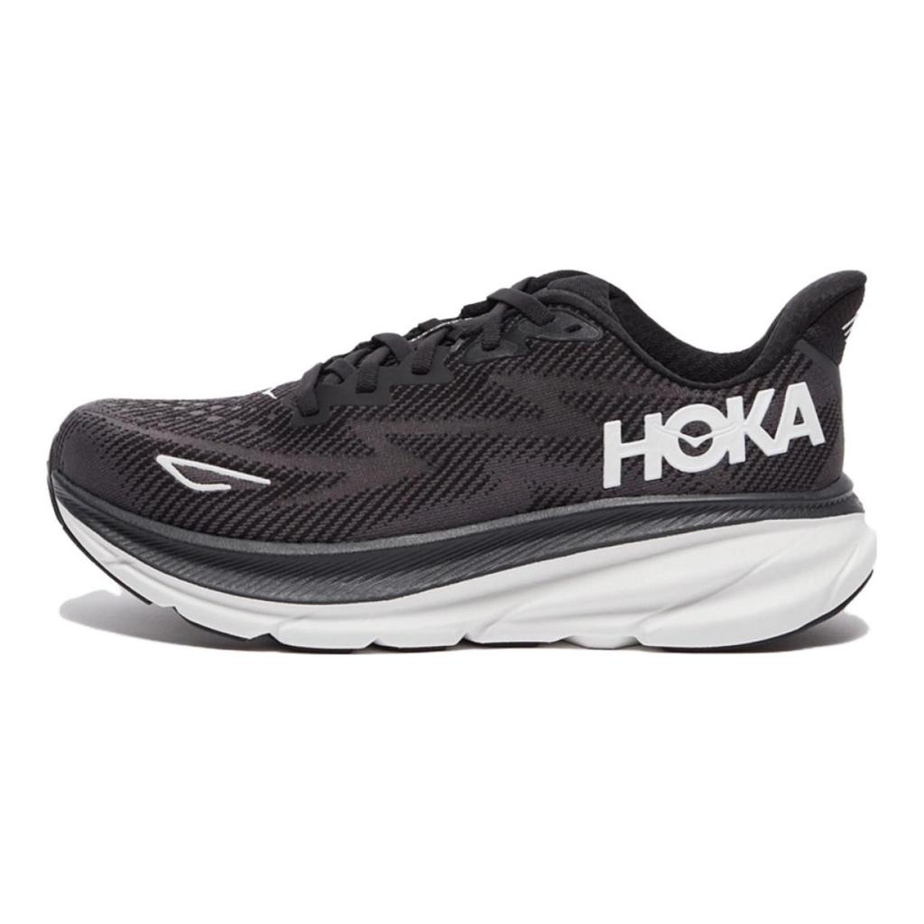 HOKA ONE ONE Clifton 9 Black White Women's 1127896-BWHT
