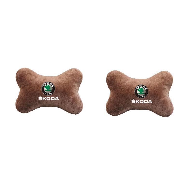 LQLT3 Car Neck Headrest Pillow Car Seat Neck Pillow Head Neck Support for Skoda Octavia RAPID Superb Fabia Kodiaq Kamiq Karoq Auto