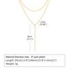 Gold Plated Lariat Necklace for Women, Double Laryered Long Chain Drop Pendant Choker Necklaces Fashion Gifts