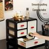 Retro-Style Plastic Cosmetic Storage Cabinet with Drawers