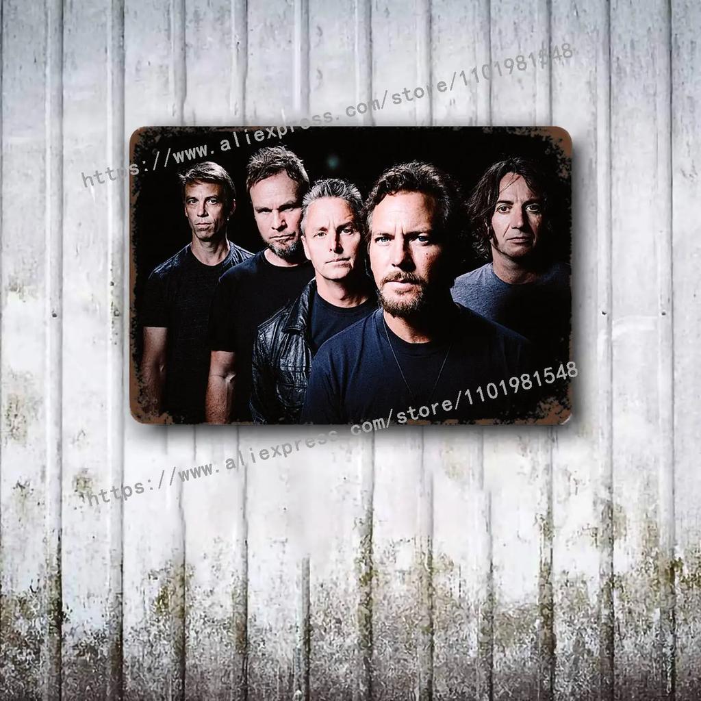 Pearl Jam Bands Metal Dekor Poster Vintage Blechschild Metallschild Dekorative Plakette für Pub Bar Man Cave Club Wanddekoration