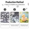 DIY Framed Pearl Painting Kit Cute Duckling Pattern Sparkling Bead Canvas Art for Living Room Decoration Wall Hanging Craft Gift Decor Set