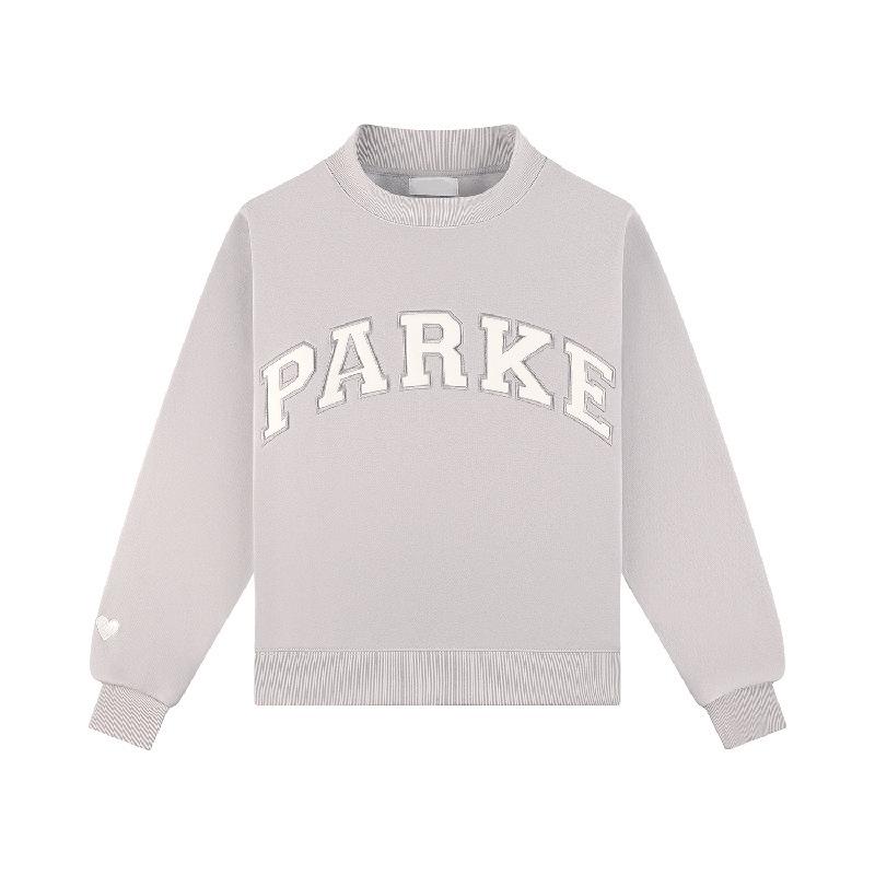 Damen Hoodie mit Stehkragen, langen Ärmeln und lockerem Schnitt, mit Buchstabenstickerei, lässiger Pullover