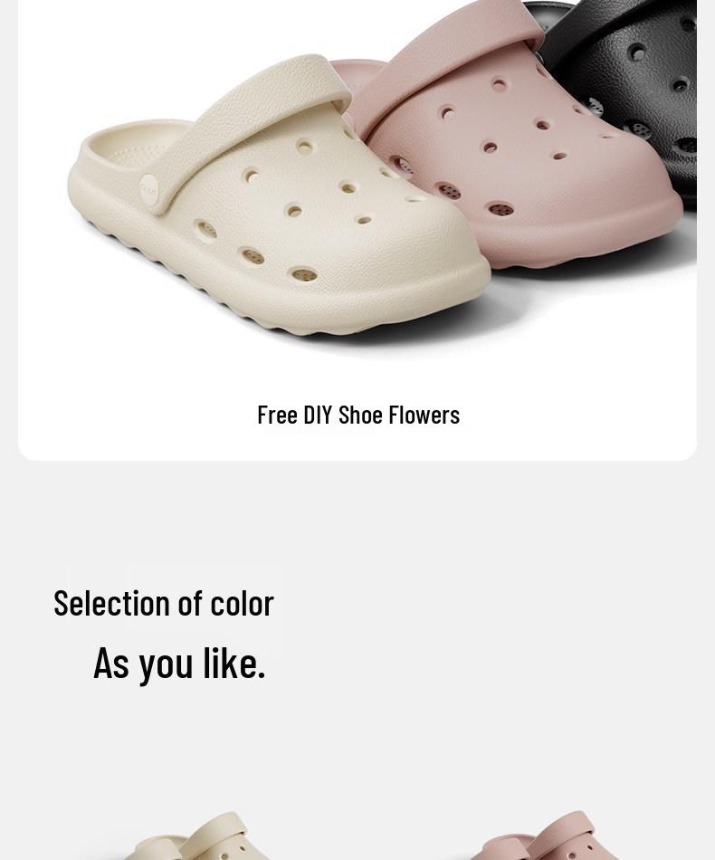 Puxi Xiaokui Yangdong Women's High-Style Summer Closed-Toe Non-slip Beach Clogs and Men's Flat Sandals.