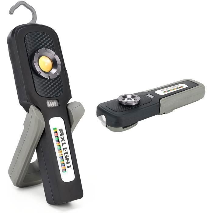 Lampe de Travail COB Baladeuse LED Ultra Lumineuse,MXLEGNT Lampe Torche étanche Rechargeable : avec aimant - Portable - 4500mAh
