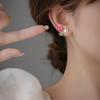 Pink Tulip Imitation Pearl Earrings Rose Flower Two Ways To Wear Ear Studs for Girls Daily Wear Women Ear Piercings Gifts