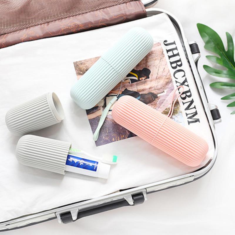 Nordic Minimalist Travel Toothbrush Set: Portable Stripe Wash Cup & Toothbrush Holder.