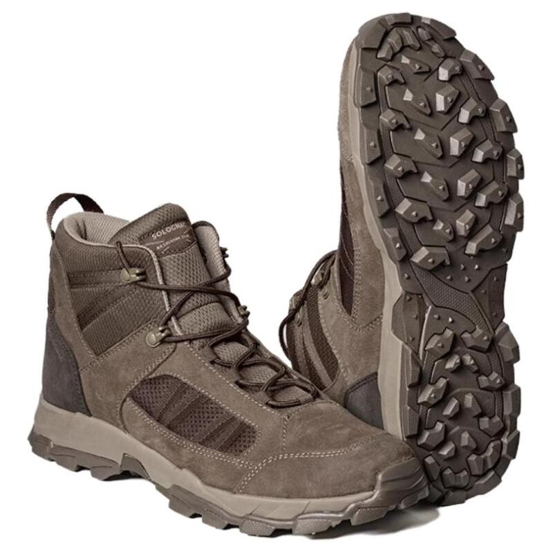 DECATHLON 500 Wilderness Adventure Breathable Non-Slip Abrasion Resistant Mid-Top Hiking Shoes Men's Brown