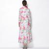 Spring Clothing for Women 2026 New Style High-End Flower Printed Belt Slim-Fitting Long French Long Sleeve Chiffon Maxi Dress