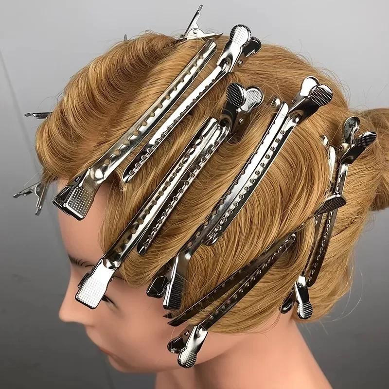Woman Silver Hair Clips Metal Hairdressing Sectioning Clip Clamps Barber Hair Cut Use Styling Tools Hair Root Fluffy Hairpin