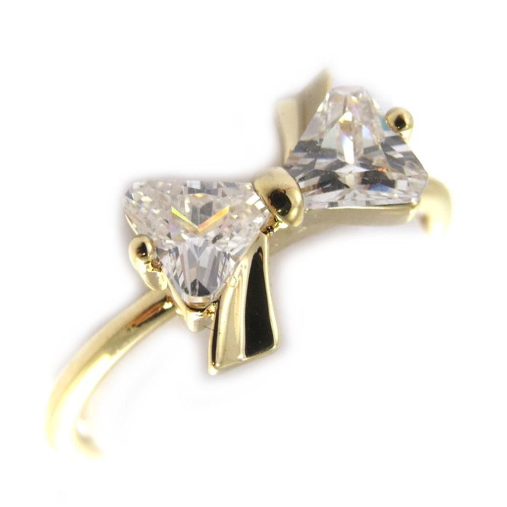 Gold Plated Ring 'Romantic Knot' White Gold