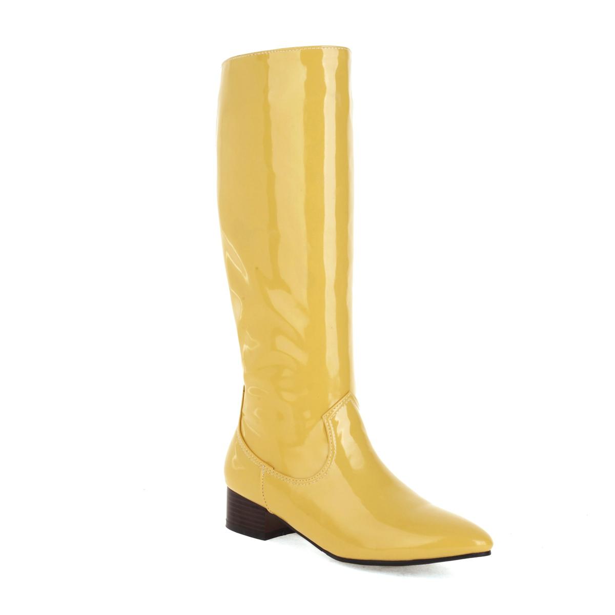 

7/Женские короткие сапоги на подошве - простые и удобные, женские ботинки на толстом каблуке, повседневные ботинки среднего размера большого размера. 40 жёлтый