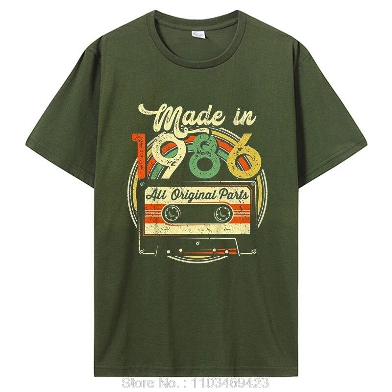 Lustiges Vintage 1986 T-Shirt Sommerstil Grafik Baumwolle T-Shirt Streetwear Geburtstagsgeschenke T-Shirt Unisex Kleidung Übergroß