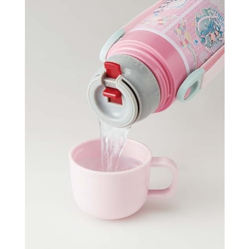 Skater Children's Stainless Steel Water Bottle 2way Direct Drinking 470ml Wandafuru PreCure Cup Drinking 430ml Child-Friendly Lightweight Type Girls T