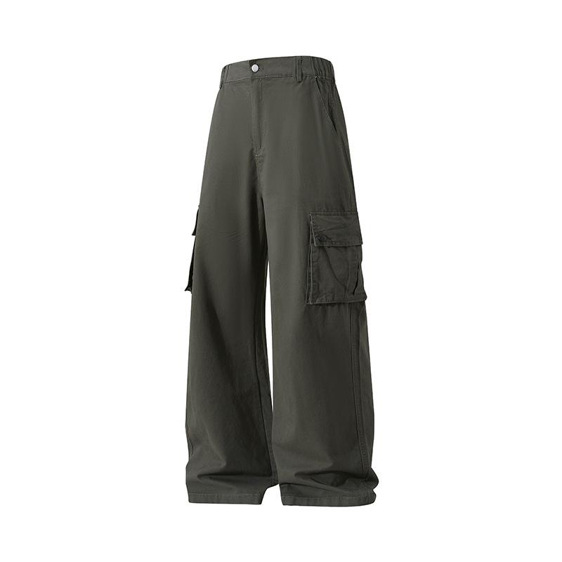 All-match Loose Cotton Casual Pants for Boys In Summer Loose Straight-leg Multi-pocket Pants for Men's Pants In Spring High-end