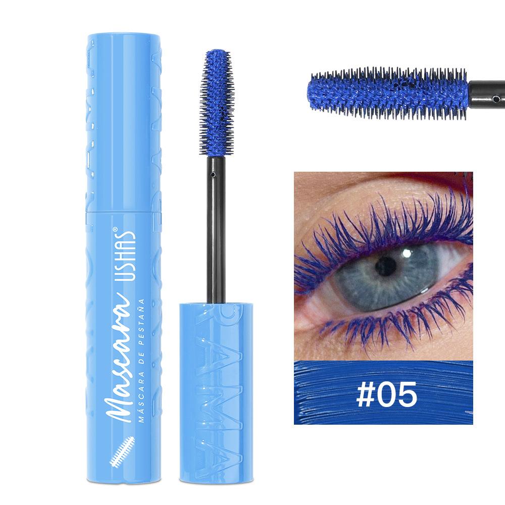 Kleurrijke Zijde Mascara Blauw Rood Zwart Crème Verlengend Waterdicht Langhoudend Gekleurd Verdikkend Krullende Mascara Make-up