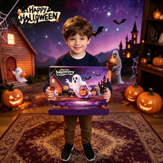 Halloween Countdown Box Adventskalender 2026, 24 Tage mit Figuren, Grusliges Feiertagsgeschenk für Kinder, Partydeko & Tägliche lustige Überraschung