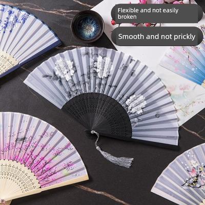 Ancient-Style Folding Fan, Ethereal, Specially Designed for Ancient Women To Dance, Exquisite Chinese Style, Easy To Open and Close, Portable, High