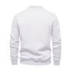 Men's Velvet Long Sleeved Quarter Buttoned Sweatshirt Casual Knit Pullover Baseball Collar