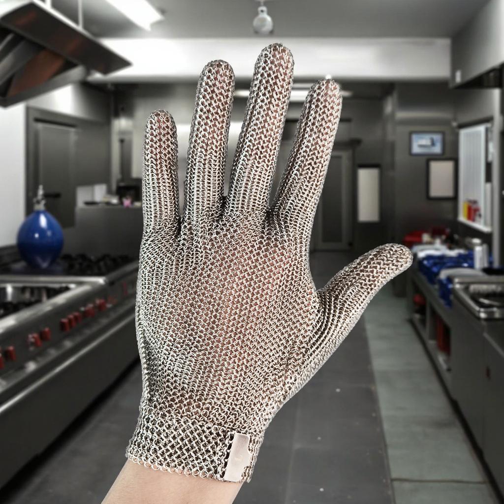 OEM Industriële Stalen Kettingmail Veiligheidshandschoenen Aanpasbaar Fabriek Direct Snijbestendige Werkhandschoen Anti-Snijhandschoenen