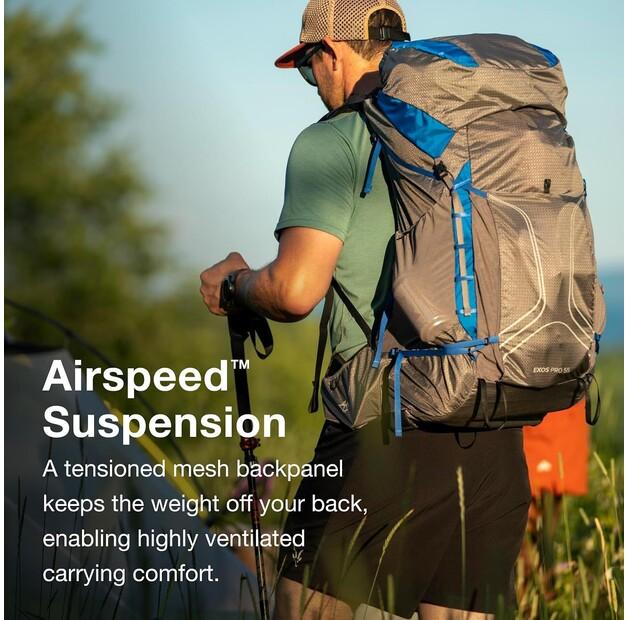 Backpack Osprey Exos Pro 55 L/XL Dale Grey/agam Blue (Men)