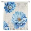 Vintage Flowers Peony Blue Window Curtains Sheer Chiffon Tulle Curtain Home Living Room Backdrop Decoration