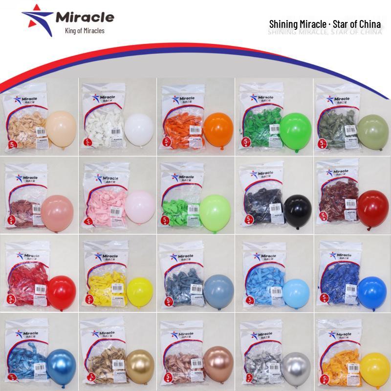 Miracle Star 5-inch Latex Balloons, 100 pcs - Ideal for Children's Birthday Party, Wedding Celebration, Room Decoration.