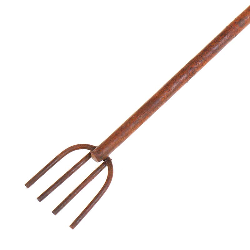 1:12 Dollhouse Miniature Gardening Tools Metal Shovels Pitchfork Furniture Set