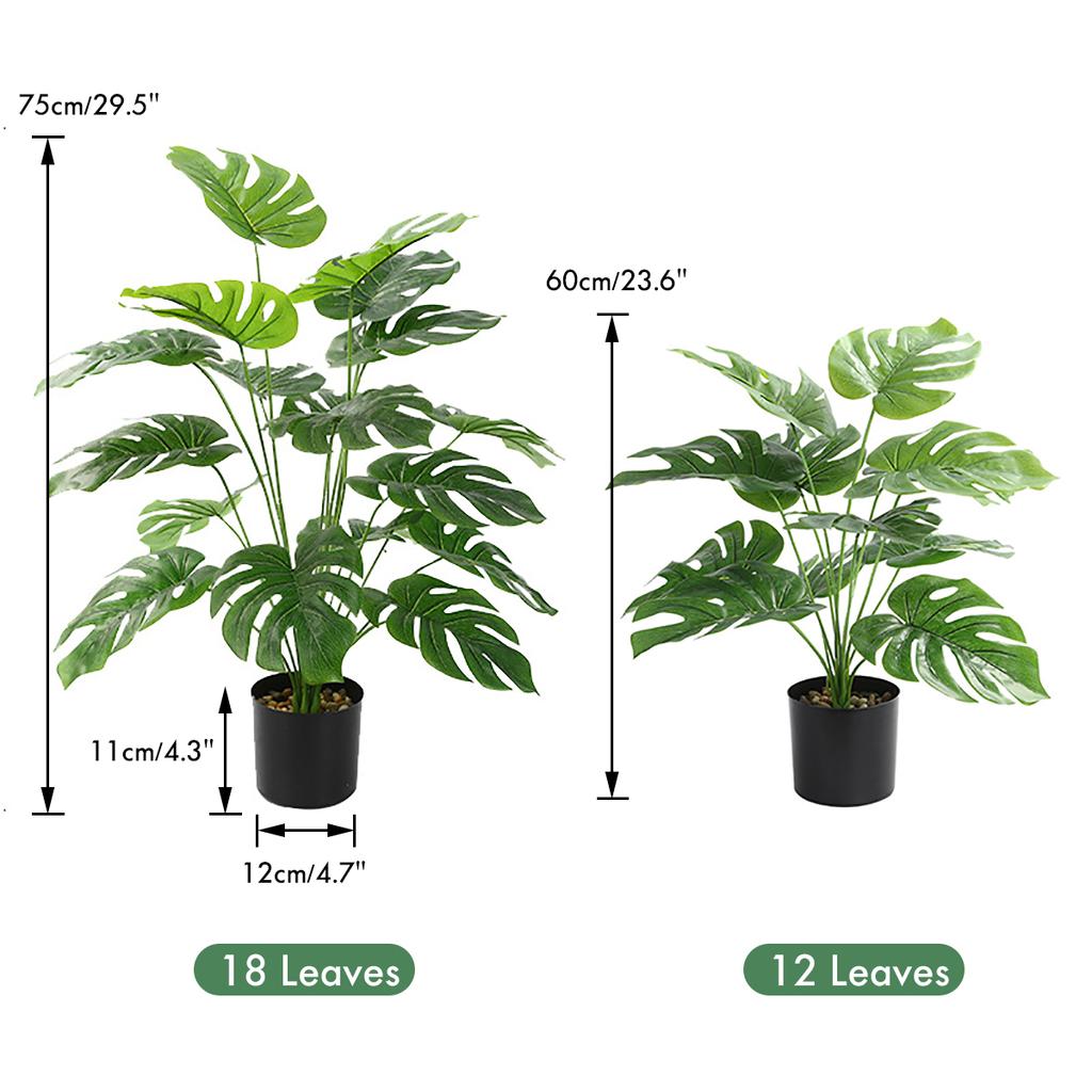 Buy Artificial Plants Green Palm Leaves Monstera Home Garden Living