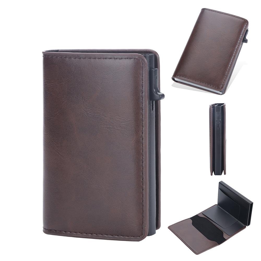 RFID Blocking Aluminum Pop-Up Card Holder Multi-Functional Designer Bank & ID Card Wallet Business Purse for Men Women