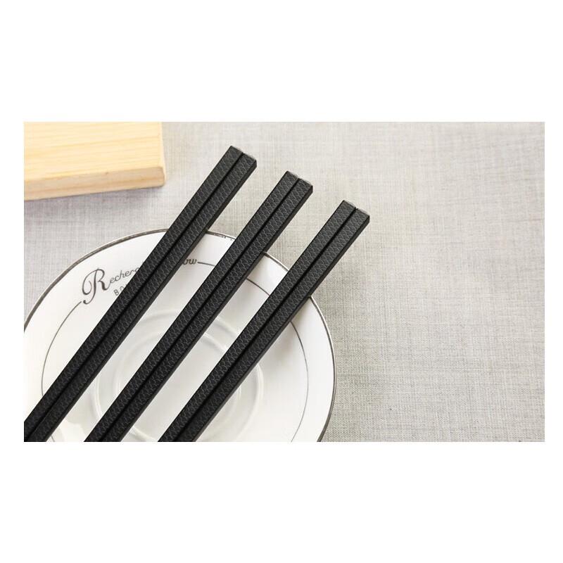 Homeglen Schwarze Legierung Essstäbchen, 100 Paar