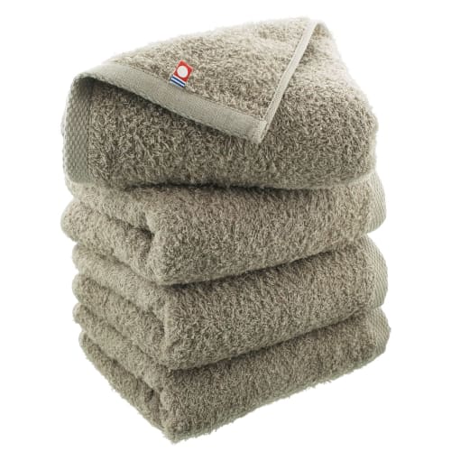 Imabari Factory Certified Imabari Face Towels, Made In Japan, Grayish Brown, Approx. 80 X 34 Cm, Set of 4