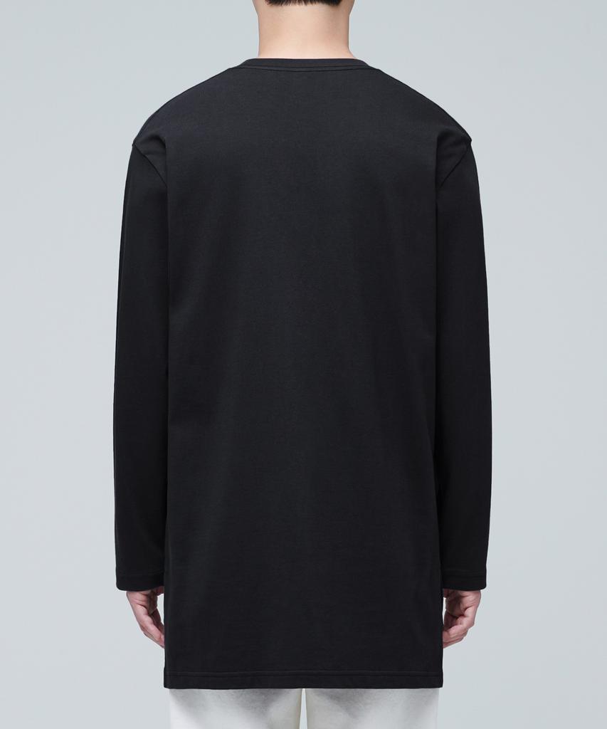 MUSINSA STANDARD Layered Crew Neck Long Sleeve T-Shirt_Long Length [Black]