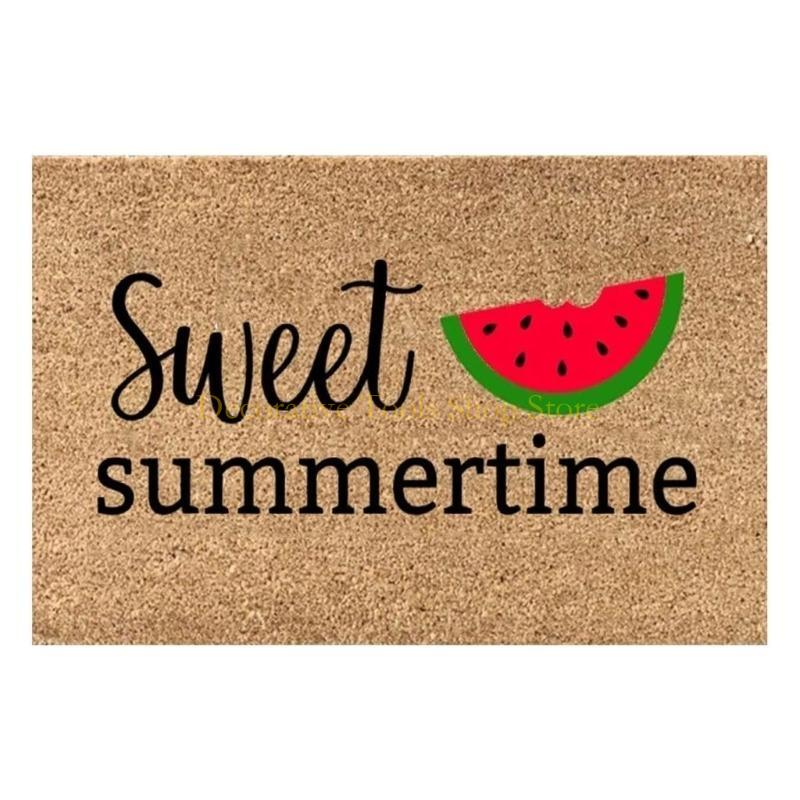 QX2E Front Door Mat Summer Holiday Welcome Mat Anti-slip Doormat Indoor Outdoor Rugs