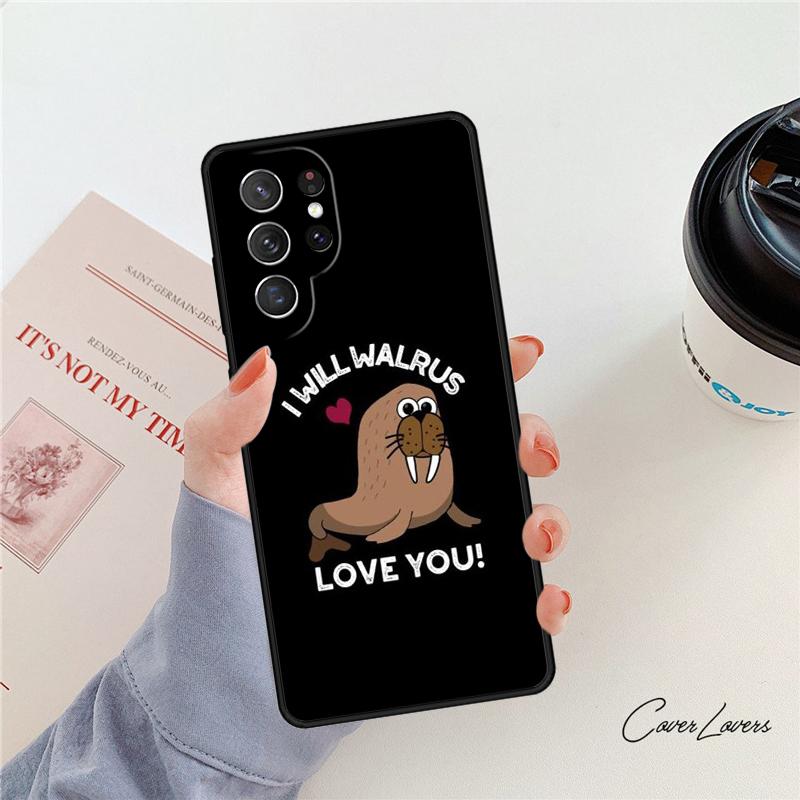 

Cute Walrus phone case For Samsung Galaxy S24 S25 S23 S22 Ultra Note 10 20 Plus S20 S21 FE Cover Galaxy Note10