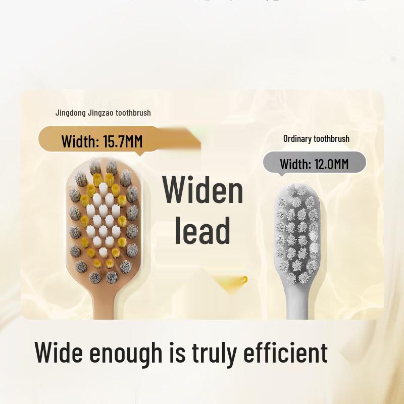 JD Jingzao Pro Wide-Head Soft Bristle Toothbrush 4-Pack