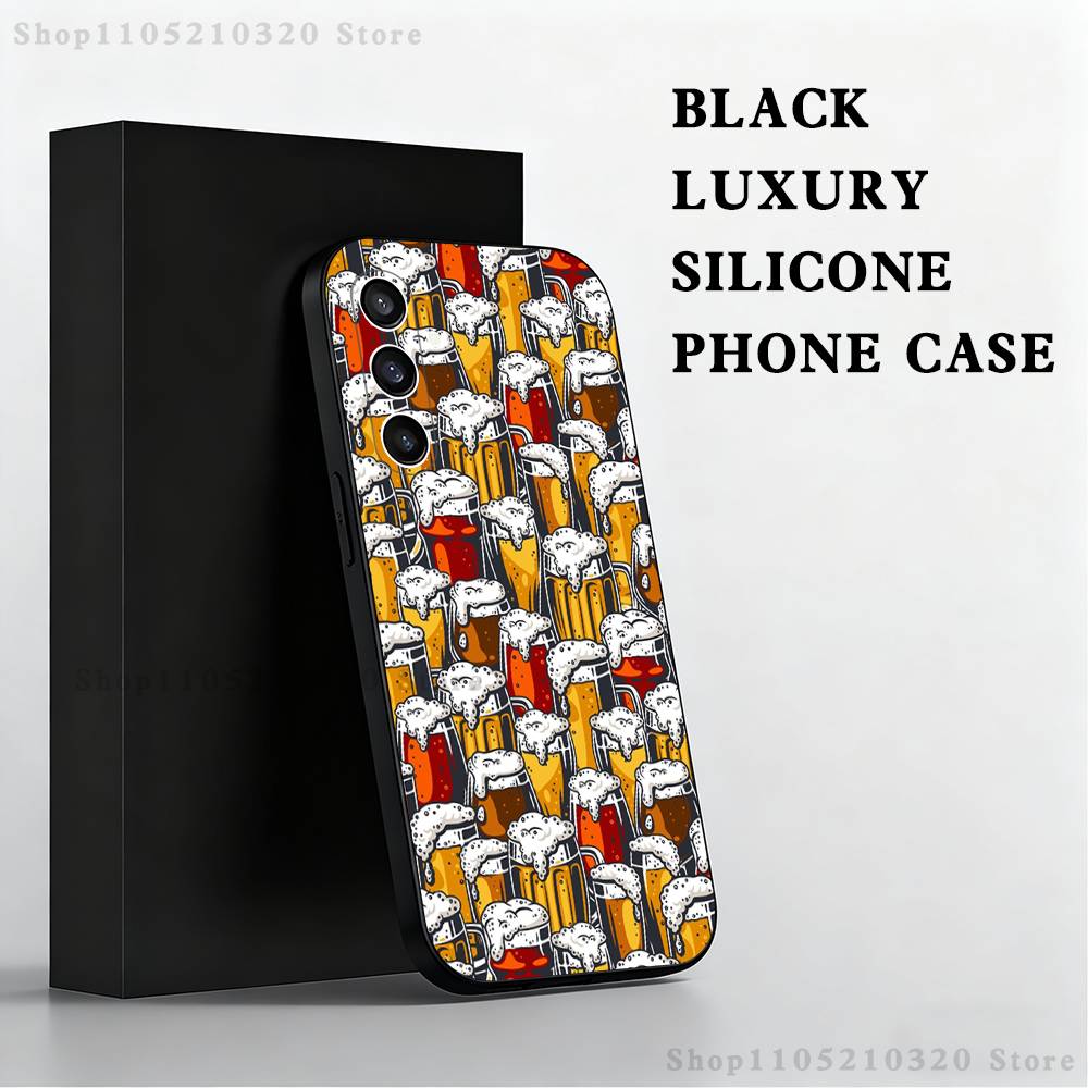 

Beer Art Pattern Phone Case For Samsung S 25,24,23,22,30,21,10,9,Ultra,Plus,Lite,FE,4,5 G Black Soft Case SamsungA71