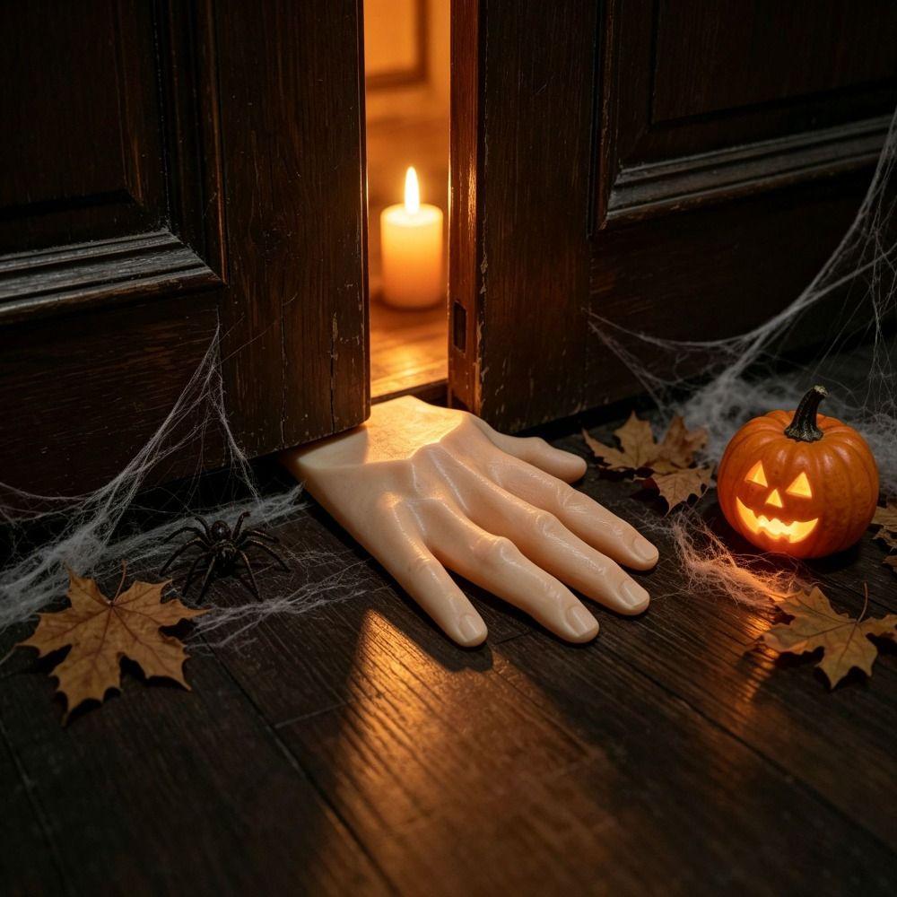 Terrifying Props Halloween Home Decor Bionic Hand Shape Door Wedge Ghost Hand Door Stopper Doorway