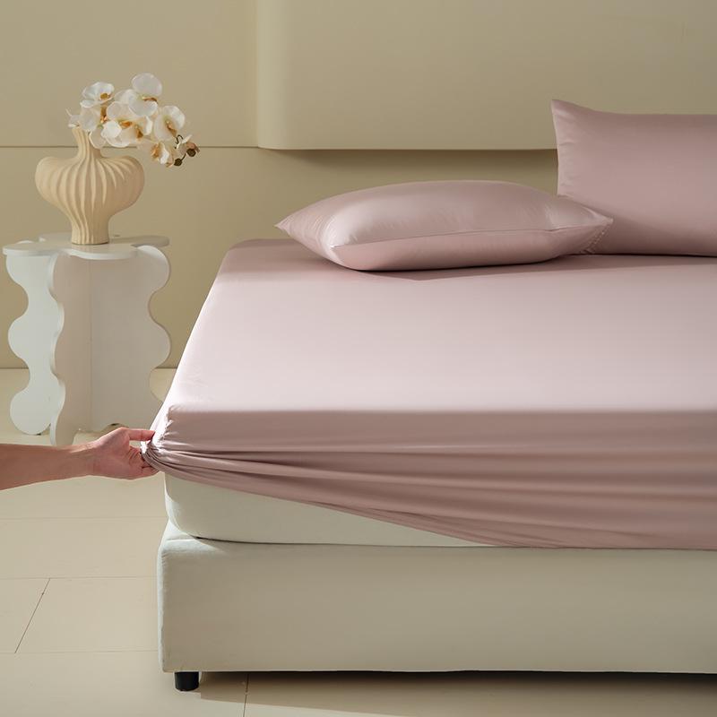 A-Class Sateen Cotton Fitted Sheet Set - Stylish Solid Color, Non-Slip Mattress Protector Cover (3 Pieces)