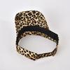 Leerer Dach Leopardenmuster Verstellbares Klettband Sonnenhut Damen Verlängerte Krempe Tennis Sporthut Modeaccessoires