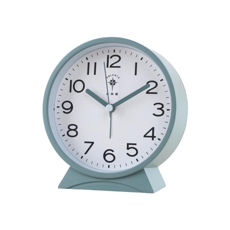 Quiet Movement Kids Alarm Clock with Arabic Numerals Modern Minimalists Battery Operated Table Clock for Student Gift