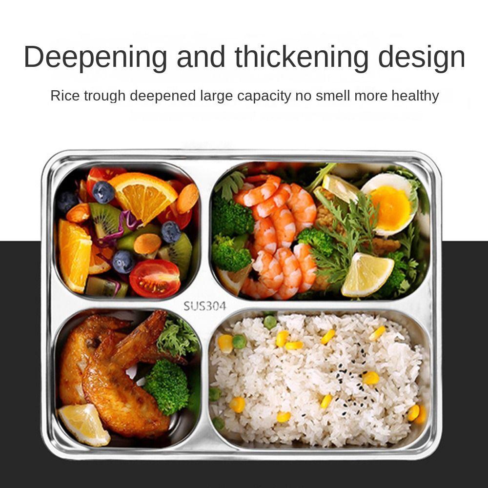 Vaisselle de cantine Assiettes compartimentées Assiette compartimentée en acier inoxydable Nouveau plateau de dîner
