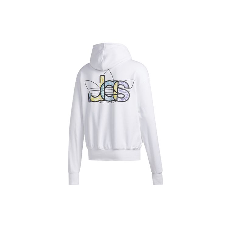 Adidas Originals 2020 Fleece-Lined Loose Hoodie Pullover Men Tops White FQ3574