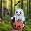 Halloween Ornament Ghost Holds Pumpkin Shape Realistic Pattern Sculpture Haunted House Fireplace Decor
