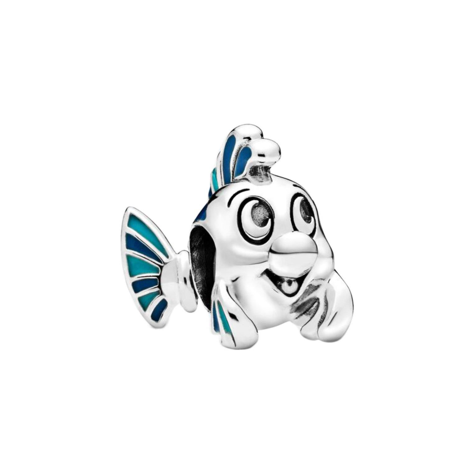 Pandora Disney Series Little Mermaid Flounder Charm Men Charm 798230ENMX Silver,F
